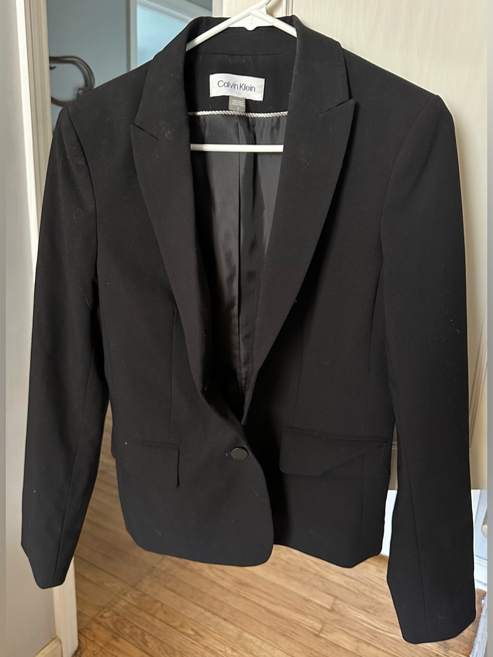 Calvin Klein Black Women's Single-Button Tailored Blazer